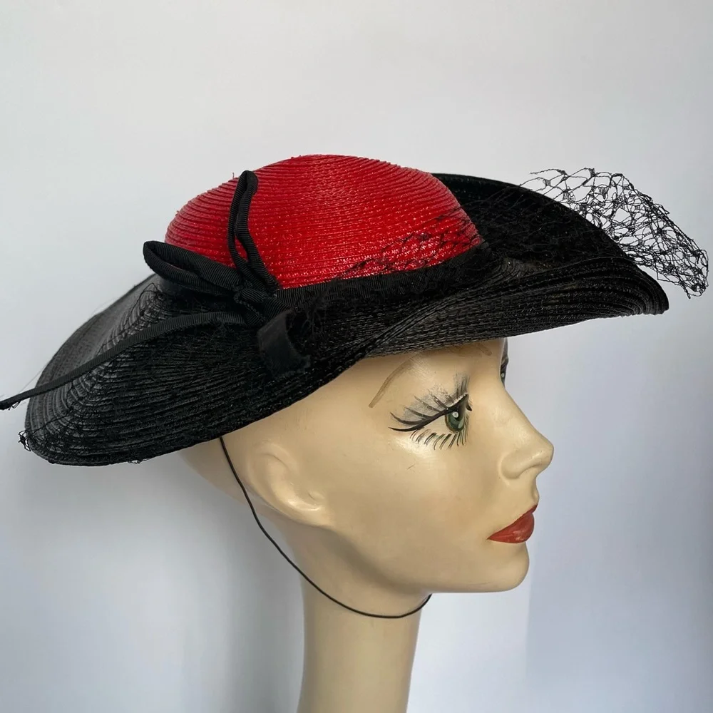 Vintage Wide Brim tilt Hat - Picture 7 of 8